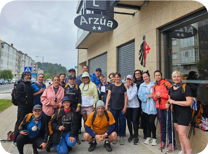 Travelers on the Camino de Santiago