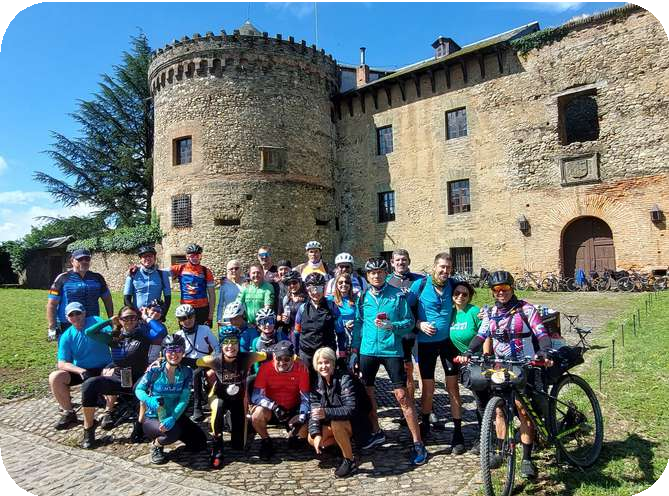 Cyclists at destination
