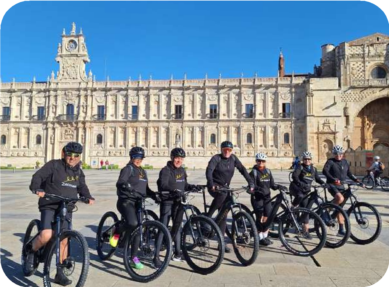 Cyclists on the Camino de Santiago
